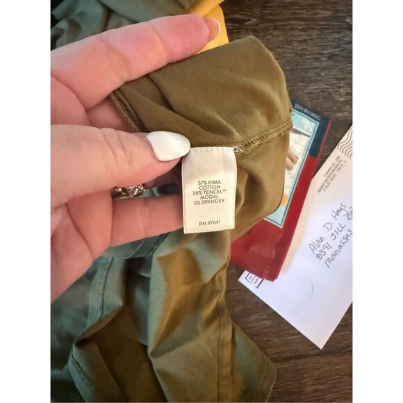 J. Jill Olive Green Short Sleeve V-Neck Maxi Dress w/ Pickets Sz XS NWOT - Picture 8 of 8